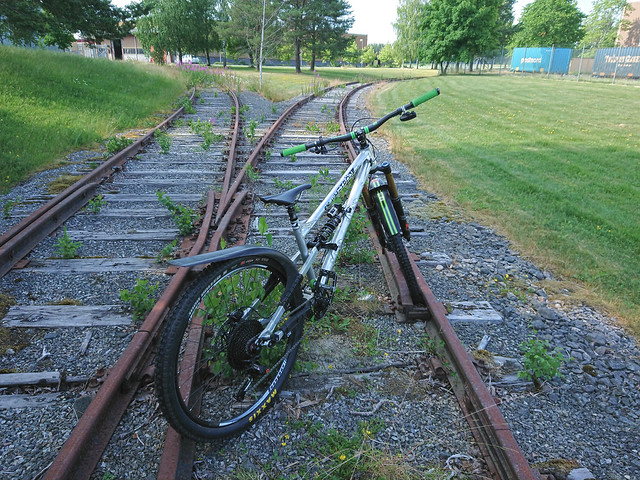 My bike on the retired railway tracks near Intersport Norge AS