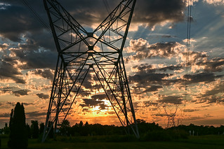 Sunset With Pylons