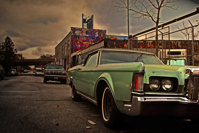 Green car in Greenpoint