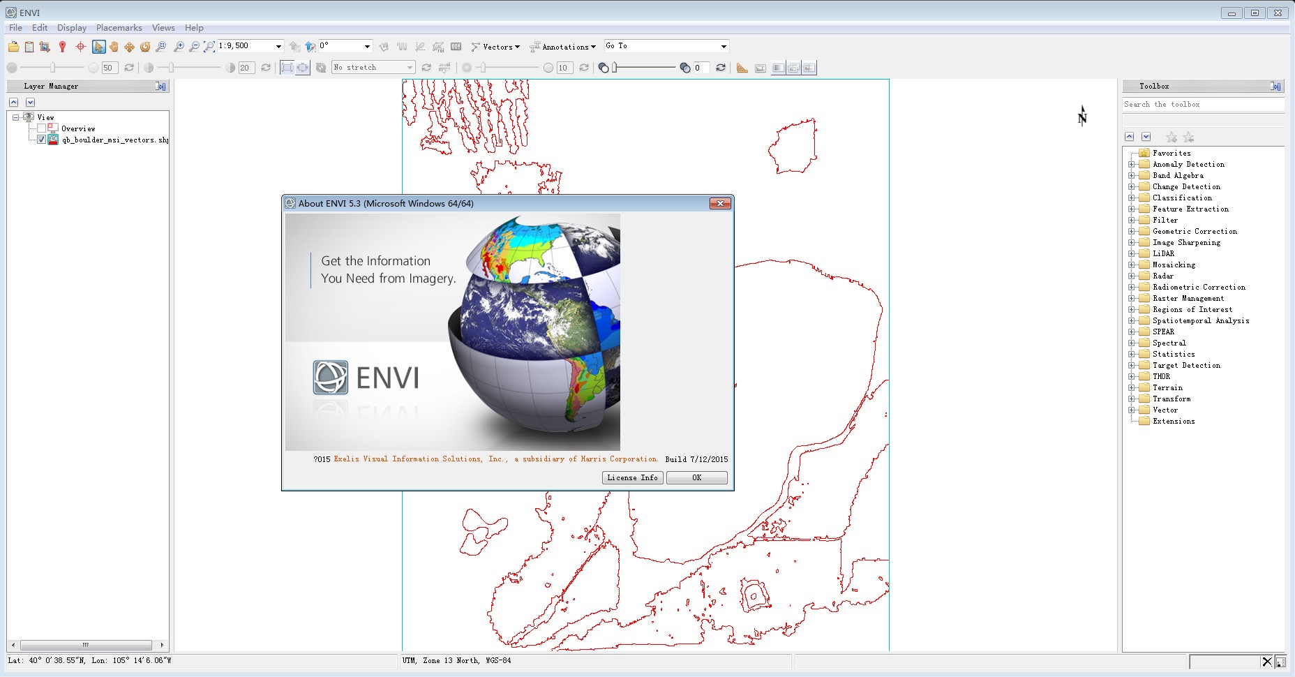 Working with ENVI 5.3 full license