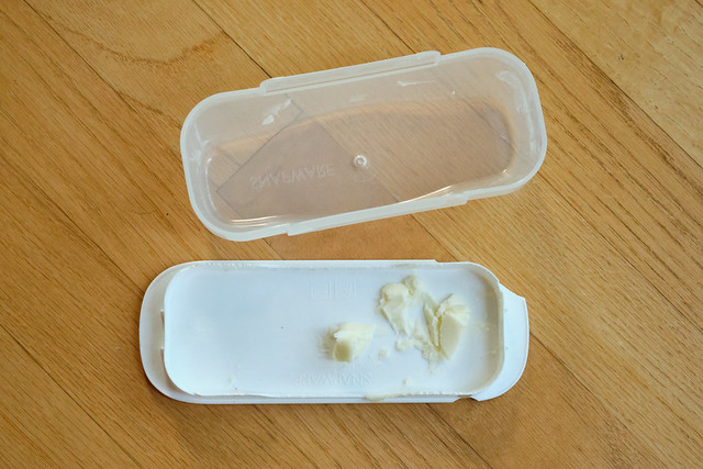 The amount of butter my children left me for breakfast.