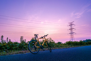 An early morning cycling