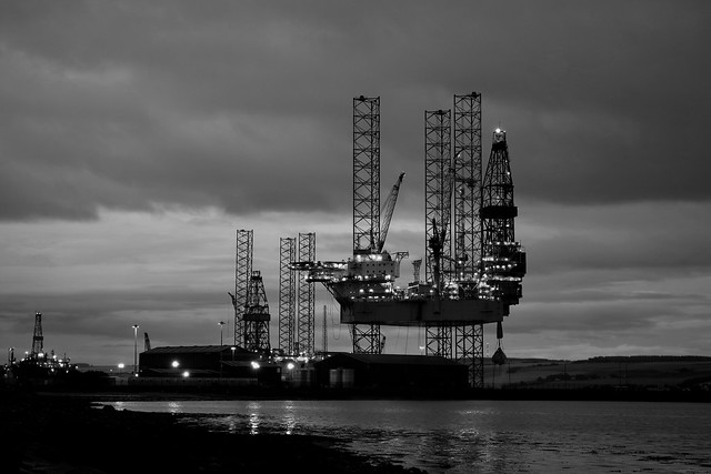 Oil Rig at night, Invergordon