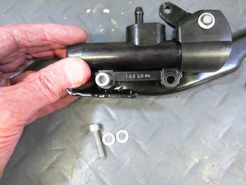 Rear Master Cylinder Mounts To Tapped Holes On Bracket With Two Allen Bolts And Wave Washers