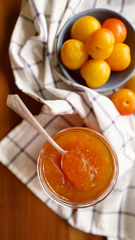 Spoon in a Jar of Spiced Yellow Plum Jam