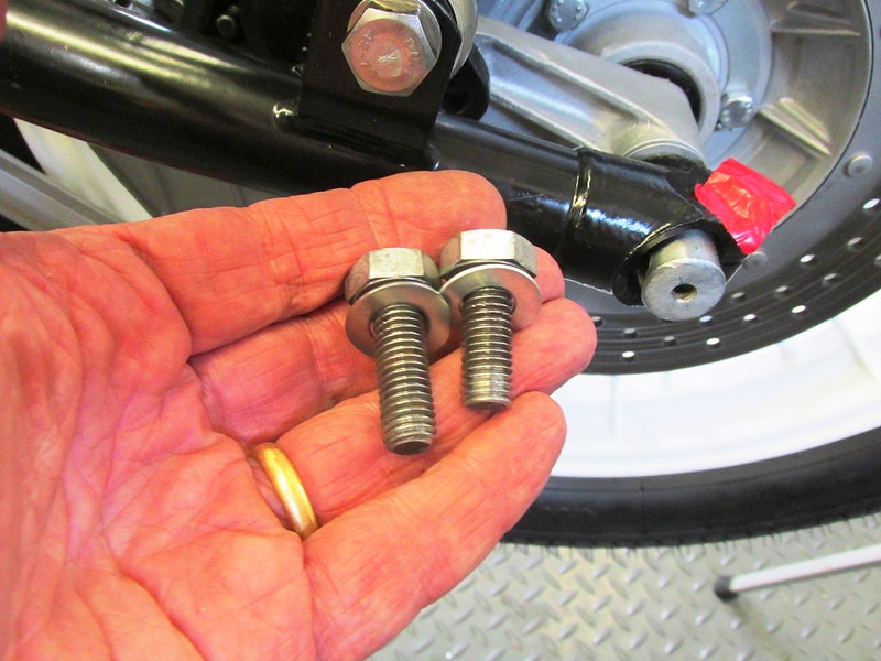 Rear Brake Caliper Mounting Bolts Are Different Lengths: (L) Front Is Longer (R) Rear That Is Shorter