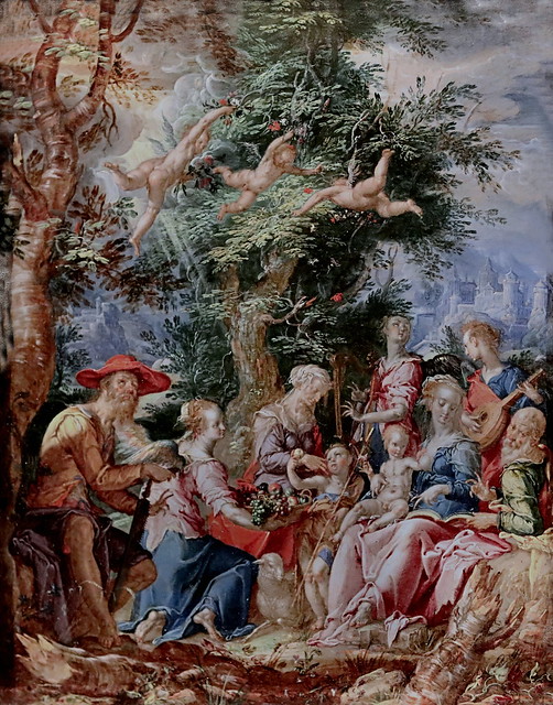 IMG_3500A Joachim Anthonisz Wtewael 1566-1638 Utrecht The Holy Family with Saints and Angels  La Sainte Famille avec saints et  anges  ca 1610 Madrid Musée Thyssen Bornemisza