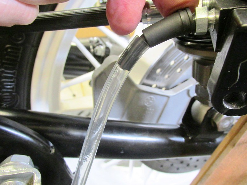 Air Zapper Pulling Fluid And Air Through The Rear Brake System