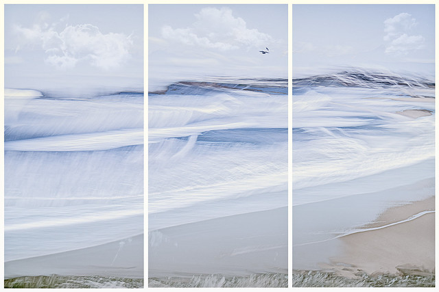 triptych abstract seascape