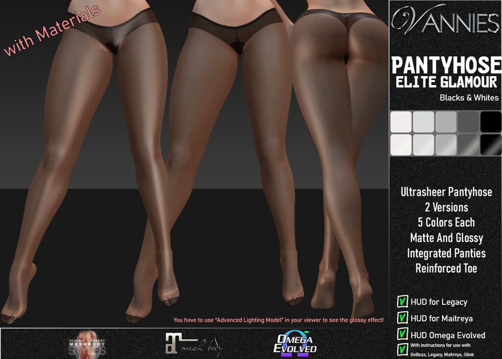 VANNIES Pantyhose Elite Glamour Blacks & Whites