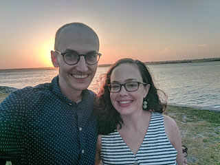 sunset beach selfie