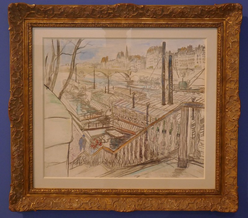 "Péniches sur la Seine près du Pont Marie", 1904, Raoul Dufy (1877-1953), exposition "Les Années folles, Raoul Dufy, Musée des Beaux-Arts, Quimper, Bretagne, France.