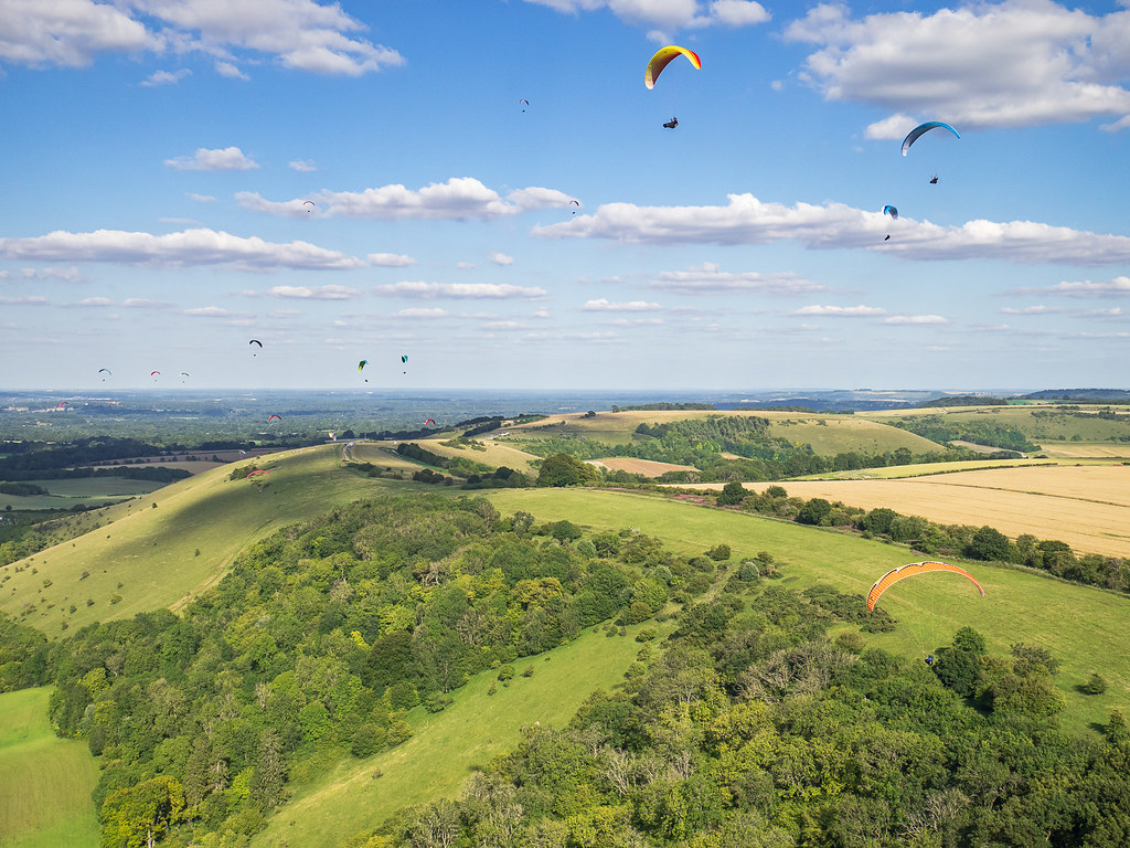 Paragliding at Combe Gibbet