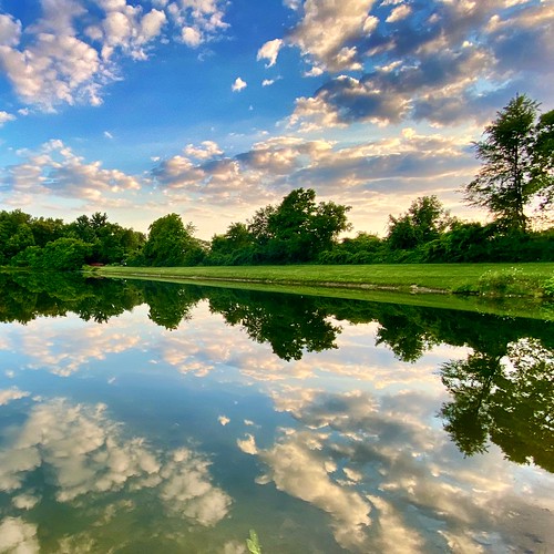 sunset ohio summer reflection water clouds evening pond bluesky pataskala blacklick jeffersontownship