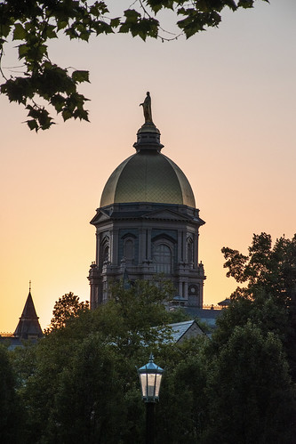 sunset dome gold goldendome notredame august sky