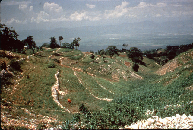 Stone terraces near Fort Jacque Haiti BHM photo Nov 1985