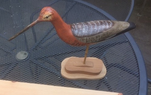 Lockdown godwit carving by Clive Chapman