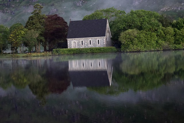 Gougane Barra Church and lake, Cork, Ireland