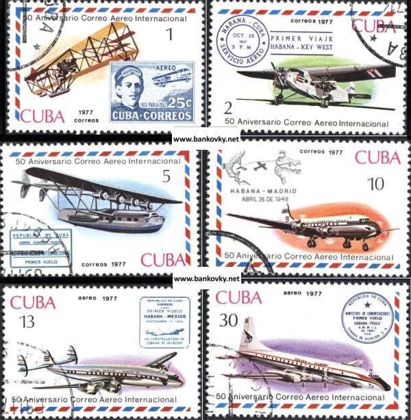 Známky Kuba 1977 Letecká pošta razítkovaná séria