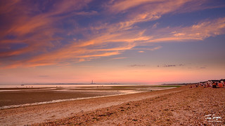 Sunset over the sands of Solent