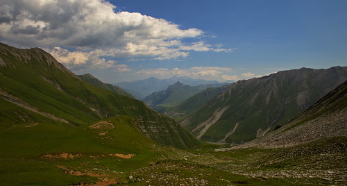 georgia mountains panorama landscape clouds hiking trekking meadow