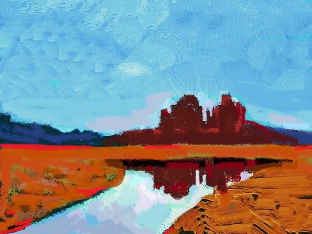 The Cathedral Rock - Edited Photo Created by STEVEN CHATEAUNEUF On August 11, 2020 - Created From Another Edited Photo From March 2, 2016
