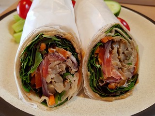 Satay Chicken Salad Wrap from The Green Edge