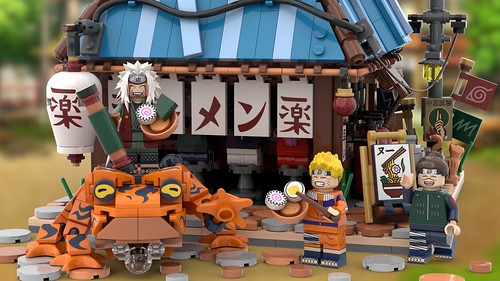 Lego Naruto - Ichiraku Ramen Shop - Jiraiya visiting Ichiraku