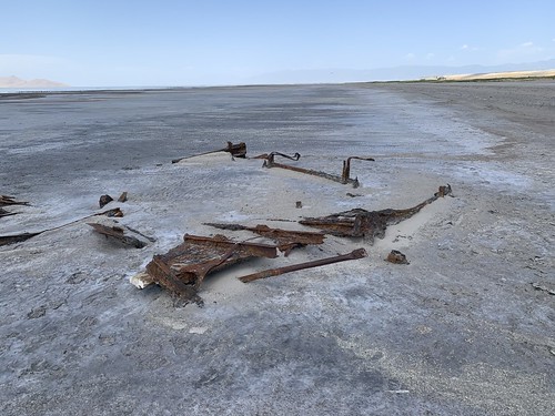 Boat wreck in the Great Salt Lake