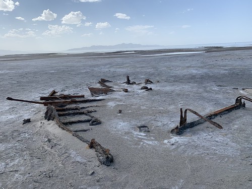 Boat wreck in the Great Salt Lake