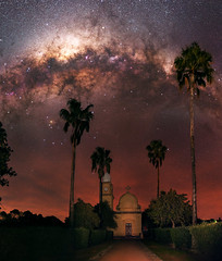 Milky Way setting over the Abbey Church in New Norcia, Western Australia