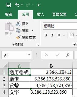 從Windows10的Excel看到的樣子