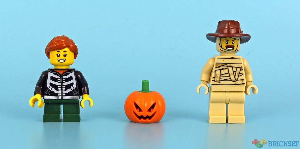 Lego City Halloween Farmer Mini Figure W/ Pitchfork,Orange Pumpkin And Crate Box 