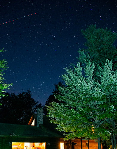 log cabin night evening stars comet meteor light painting fernridge mi michigan summer august2020