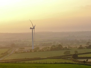 Wind turbine at sunset 5