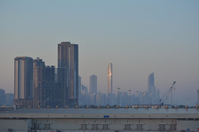 TWILIGHT IN THE CITY OF ABU DHABI,  UAE.