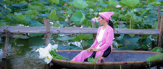 Lady in the Lotus pond