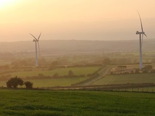 Wind turbines at sunset 7