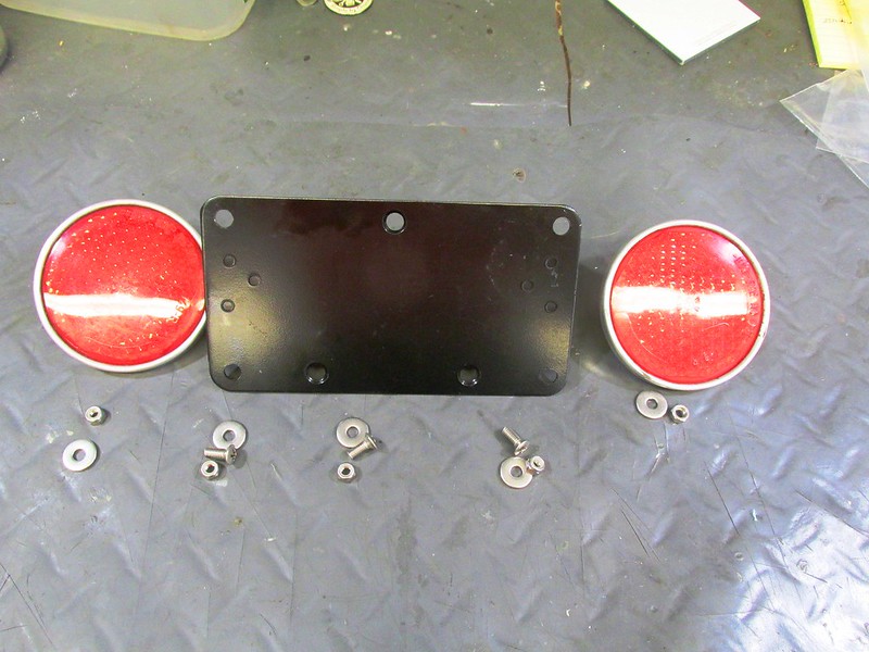 License Plate Bracket, Side Reflectors And Mounting Hardware