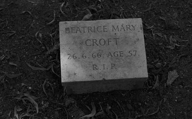 Memorial stone of Beatrice Mary Croft