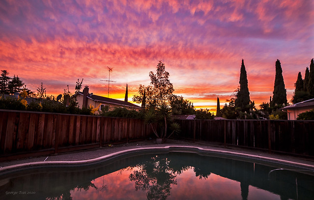 Backyard Sunset Reflection, HFF