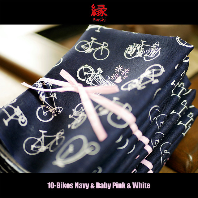 【10-bikes 手拭い NAVY & BABYPINK & WHITE （10-bikes tenugui NAVY & BABYPINK & WHITE）】