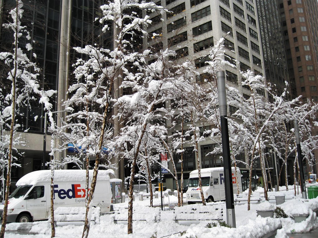 Wall Street on a Snowy Day