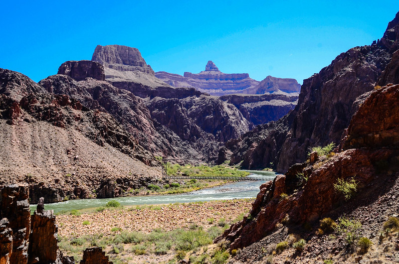 Enjoy beautiful views along this section of the Bright Angel Trail along the Colorado River