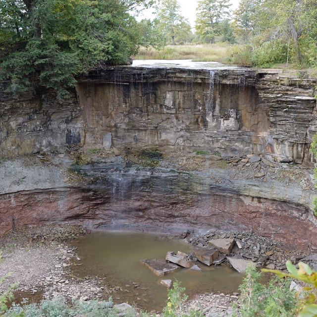 Indian falls , the falls flows into Indian creek , Martin’s photographs , cropped photograph , Owen Sound , Ontario , Canada , October 3. 2015