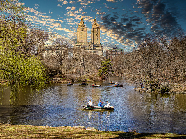 Enjoying a beautiful day on the lake in Central Park