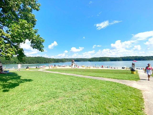 Swimming beaches are popular like this one at Smith Mountain Lake State Park
