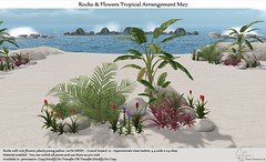 .:Tm:.Creation Tropical Flowers Rocks Arrangement M27