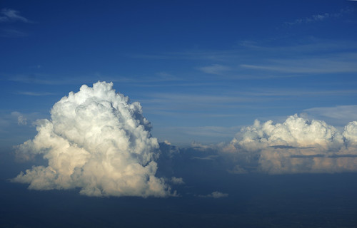 aerial skyscape clouds cumulus convection flight