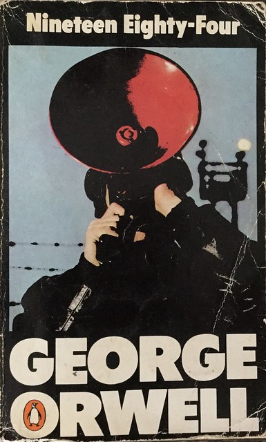 Vintage 1984 paperback book cover by George Orwell Penguin